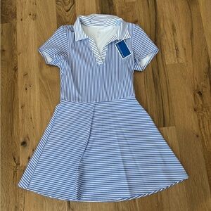 Addison Bay Light Blue and White Striped cricket dress